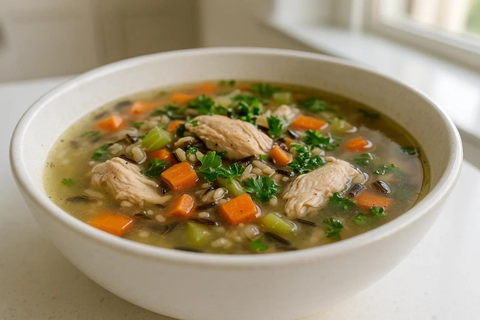 Crockpot Harvest Chicken and Wild Rice Soup