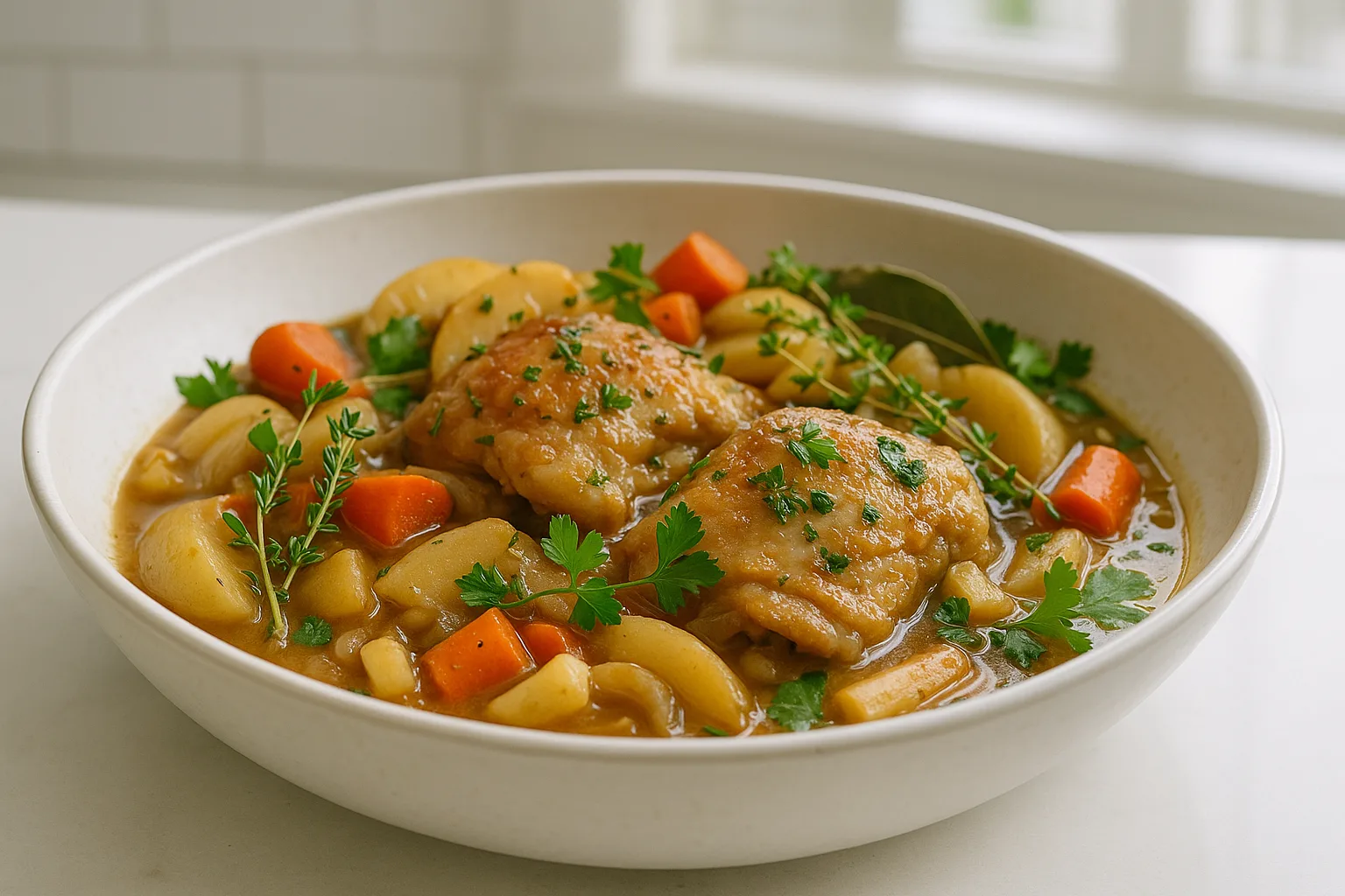Crockpot Apple Cider Braised Chicken