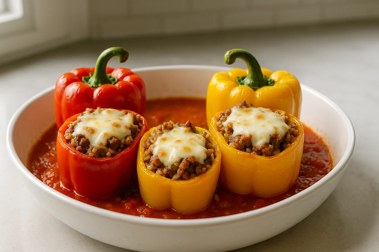 Crockpot Stuffed Bell Peppers