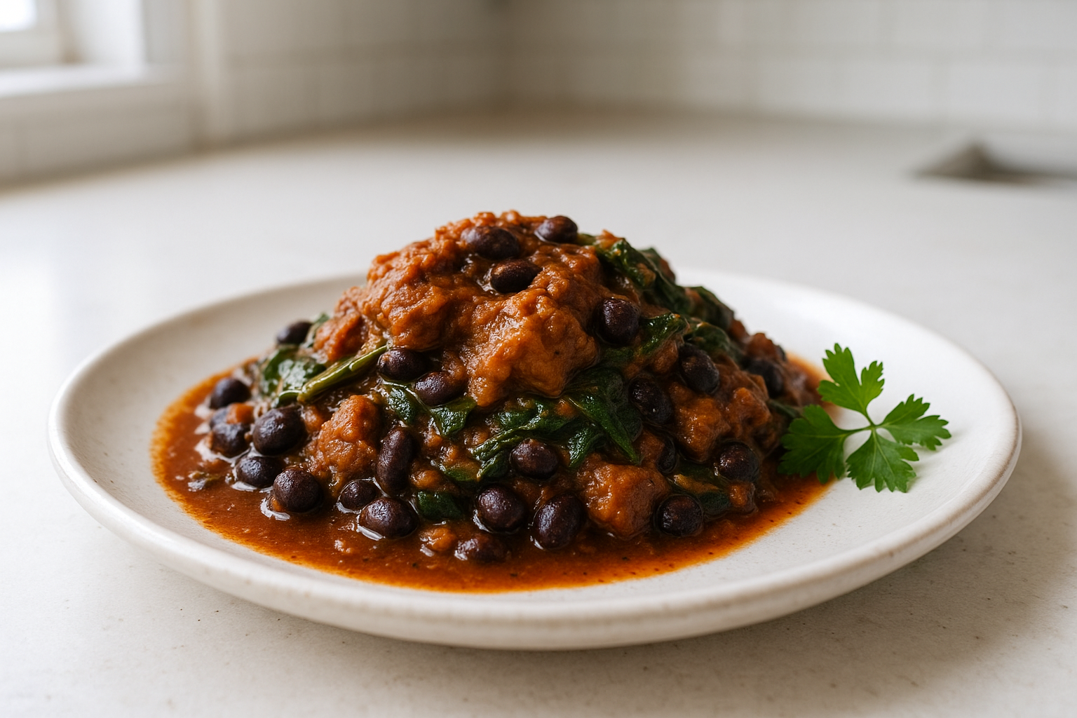 Crockpot Black Bean Spinach Stew Recipe