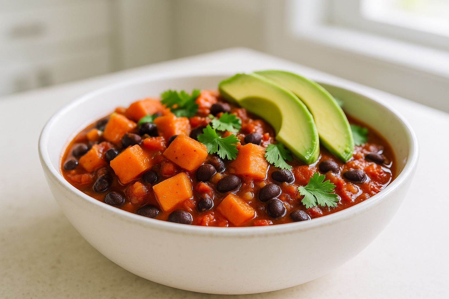 Crockpot Black Bean Sweet Potato Chili Recipe