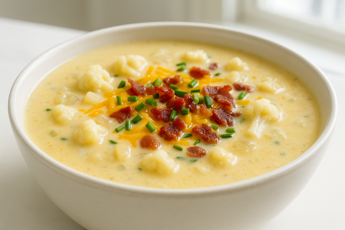 Crockpot Cauliflower Cheese Soup
