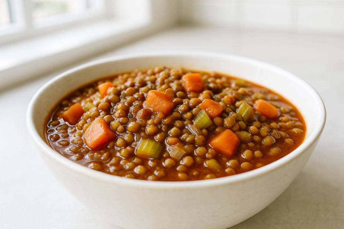 Crockpot Honey Glazed Lentil Stew