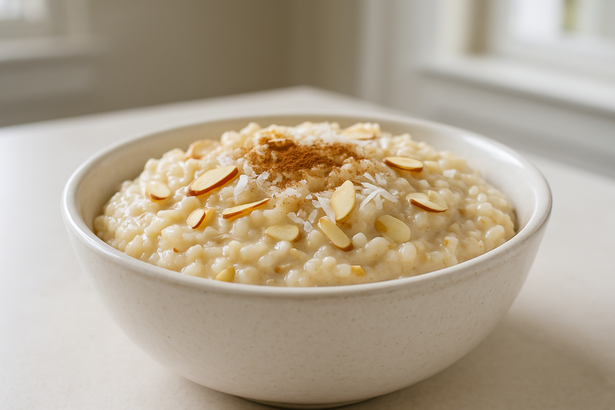 Crockpot Coconut Almond Rice Pudding