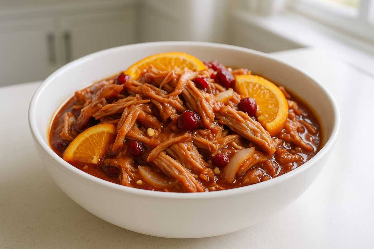 Crockpot Cranberry Orange Pulled Pork