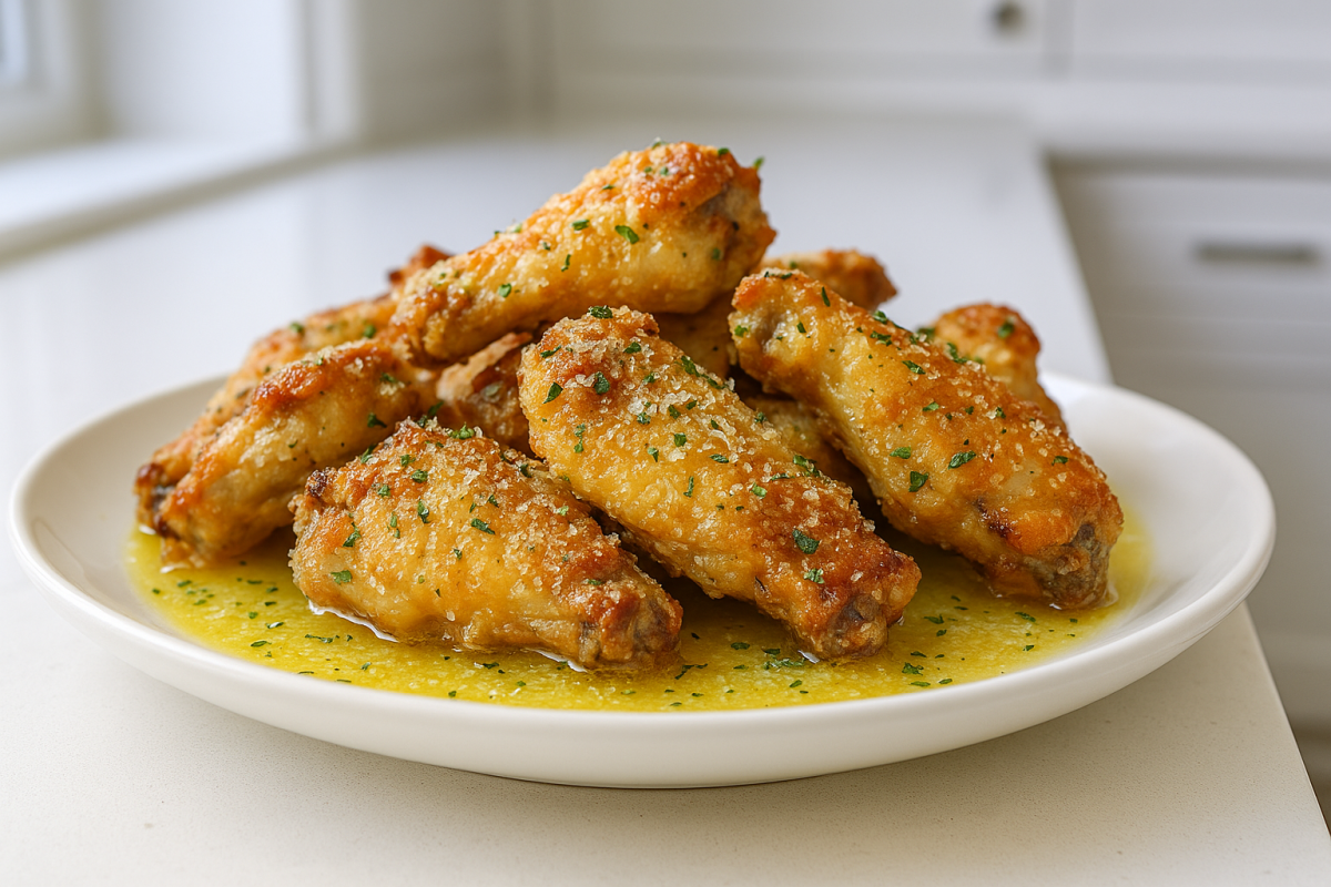 Crockpot Garlic Parmesan Chicken Wings