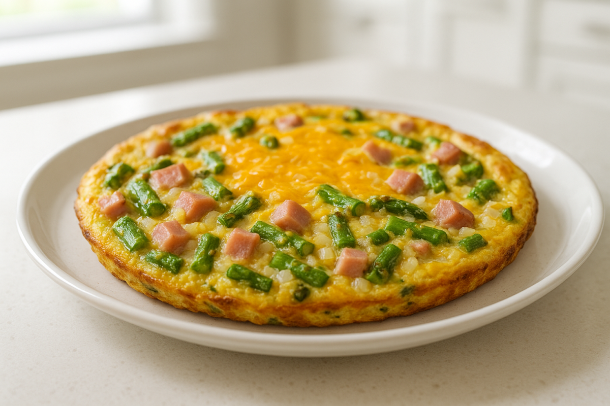 Crockpot Ham and Asparagus Frittata