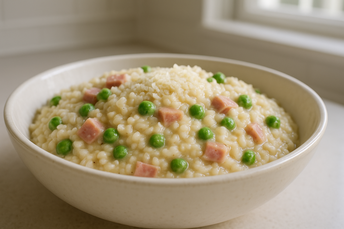 Crockpot Ham and Pea Risotto