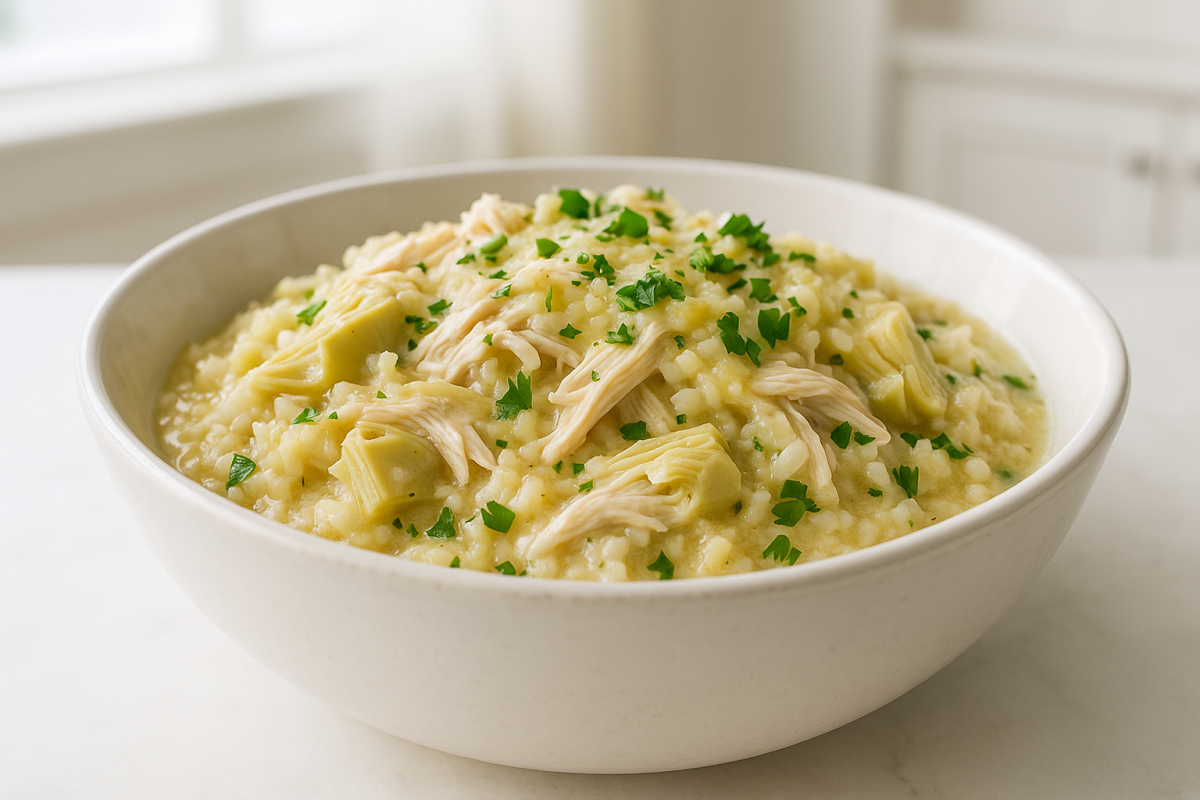 Crockpot Lemon Artichoke Casserole