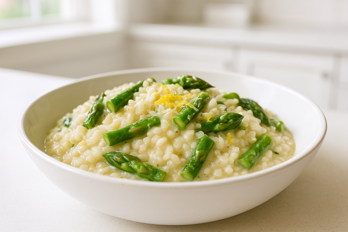 Crockpot Lemon Asparagus Risotto