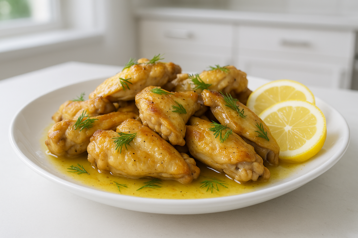 Crockpot Lemon Dill Chicken Wings
