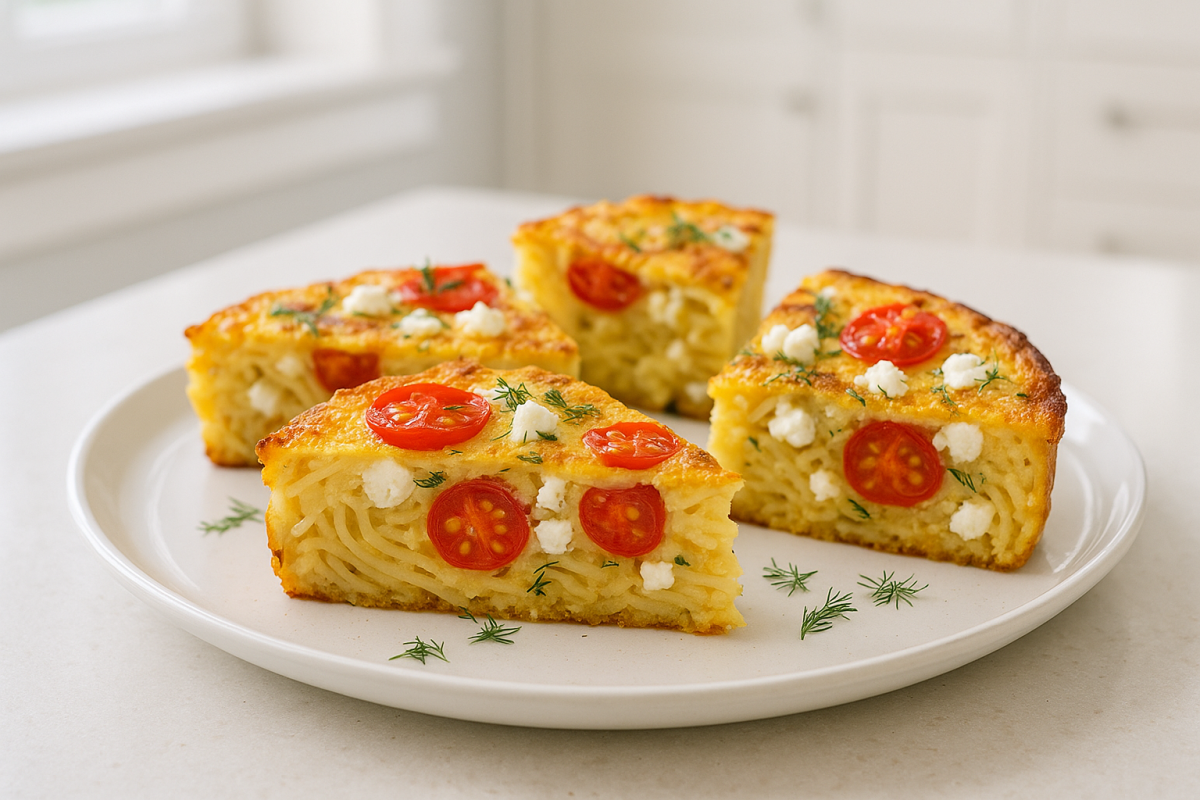 Crockpot Lemon Dill Spaghetti Frittata