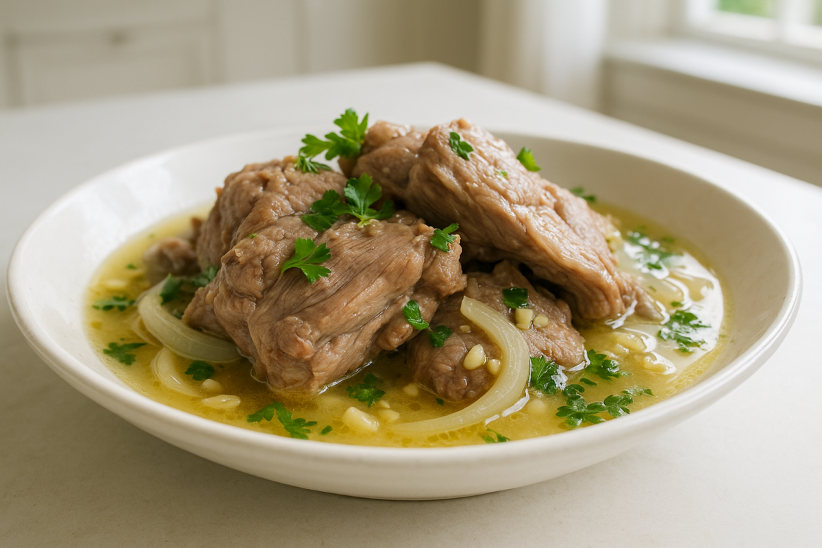 Crockpot Lemon Garlic Braised Lamb