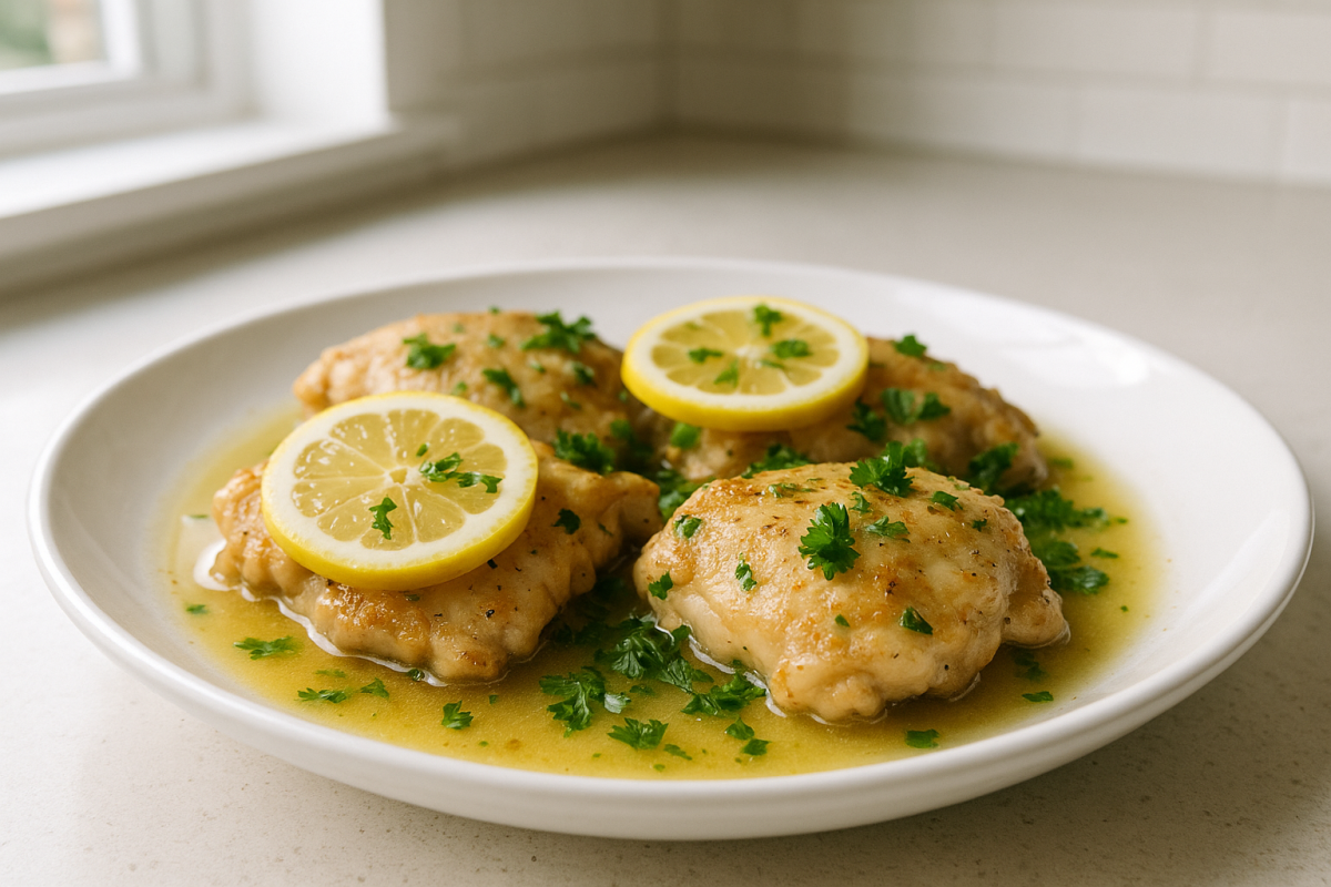 Crockpot Lemon Garlic Chicken Thighs