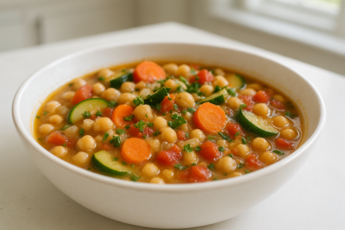 Crockpot Lemon Garlic Chickpea Stew