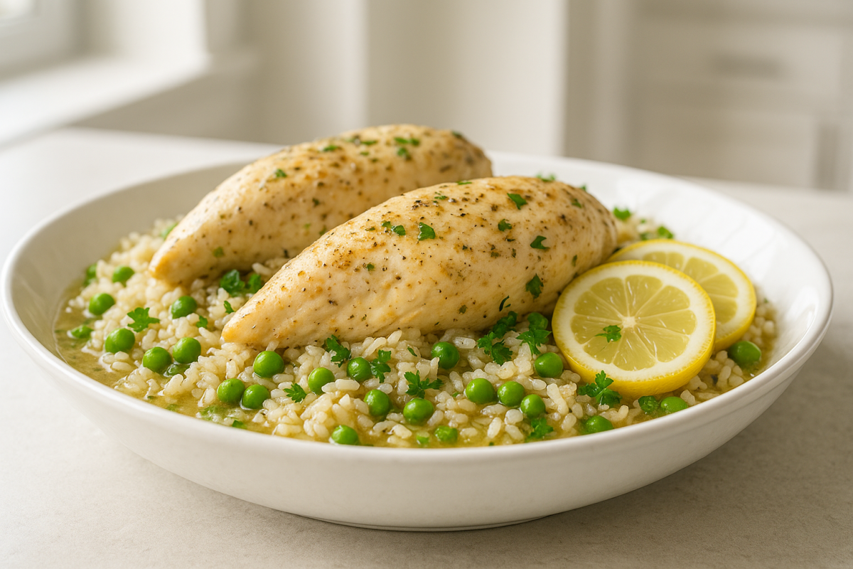 Crockpot Lemon Herb Chicken and Rice