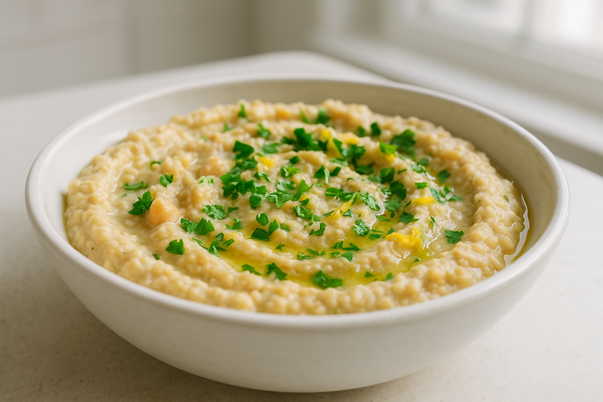 Crockpot Lemon Herb Chickpea Dip