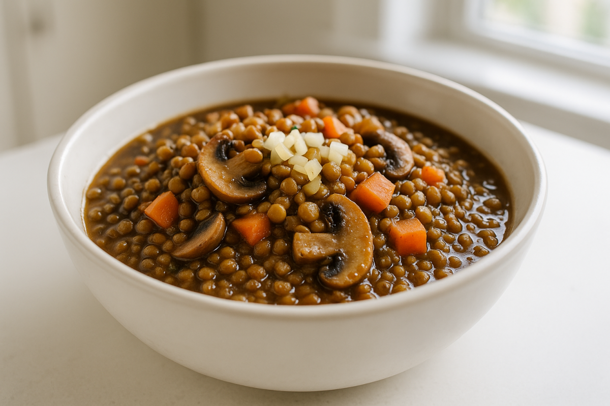Crockpot Lentil and Mushroom Stew