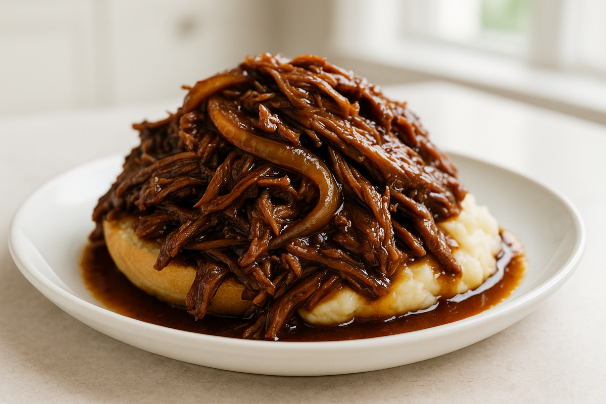 Crockpot Maple Bourbon Pulled Beef