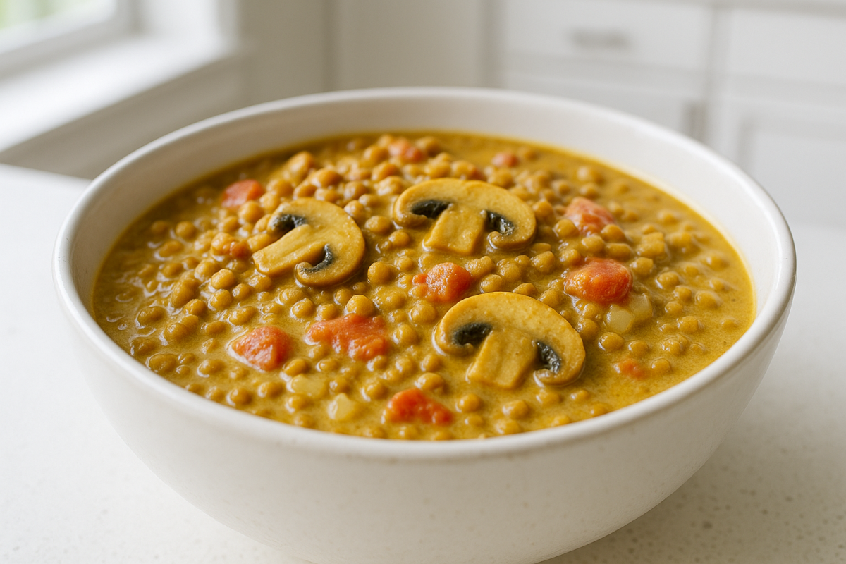 Crockpot Mushroom Lentil Curry
