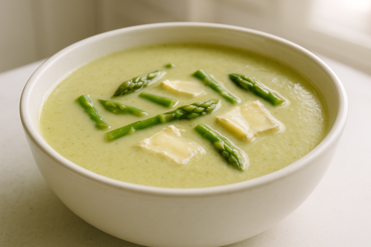 Crockpot Asparagus and Brie Soup