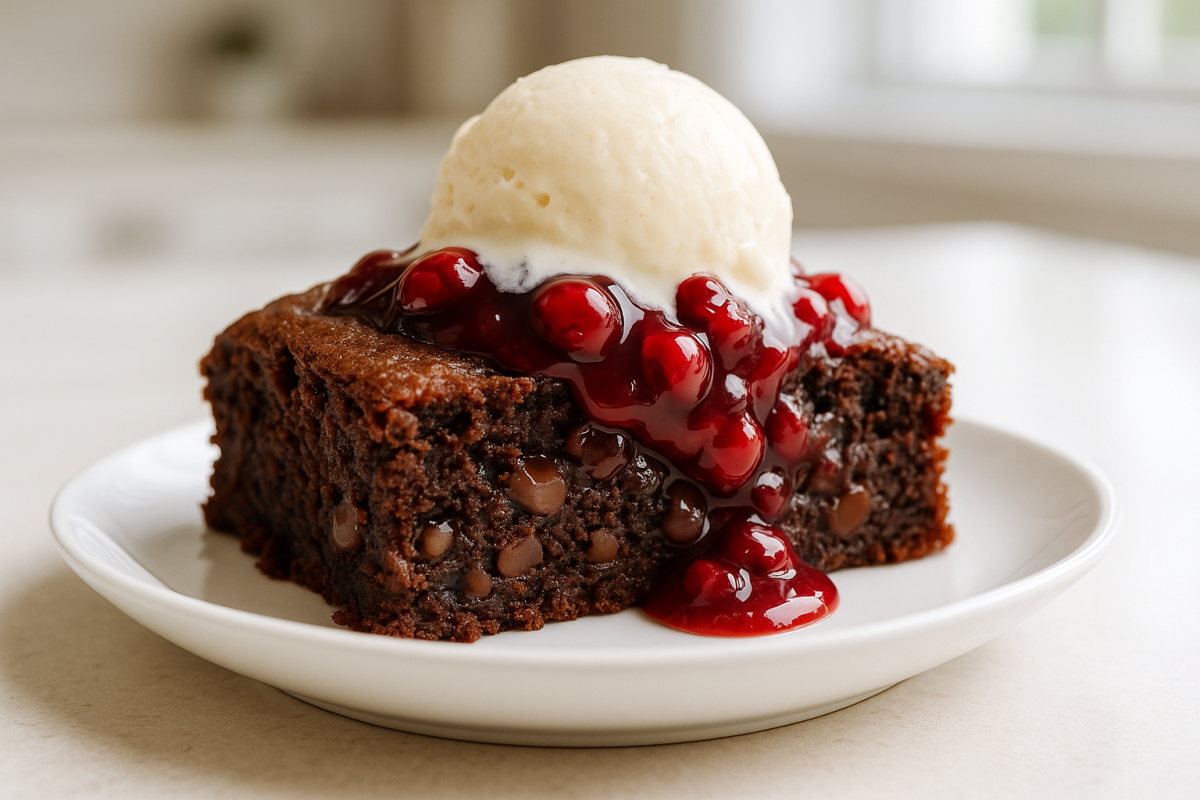 Crockpot Chocolate Cherry Cake