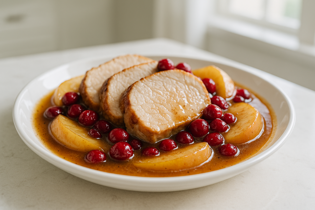 Crockpot Cranberry Apple Pork Loin