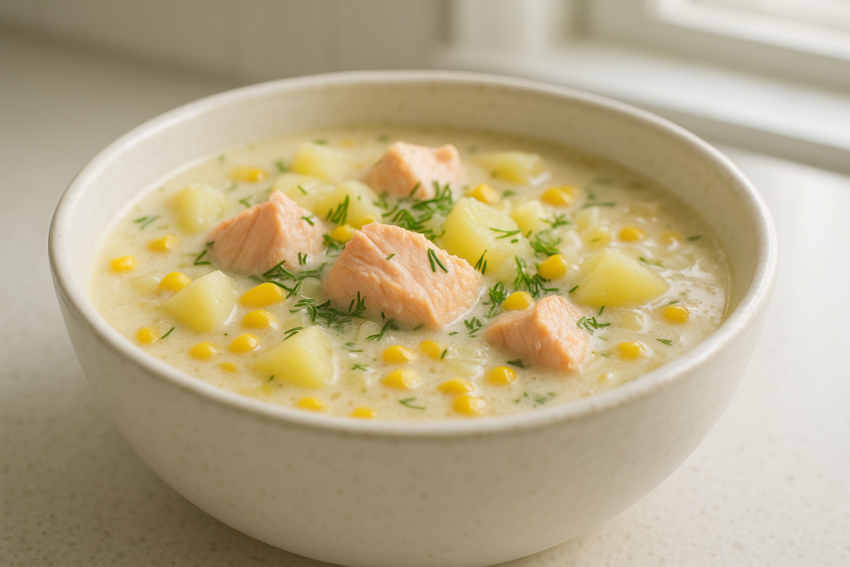 Crockpot Lemon Dill Salmon Chowder