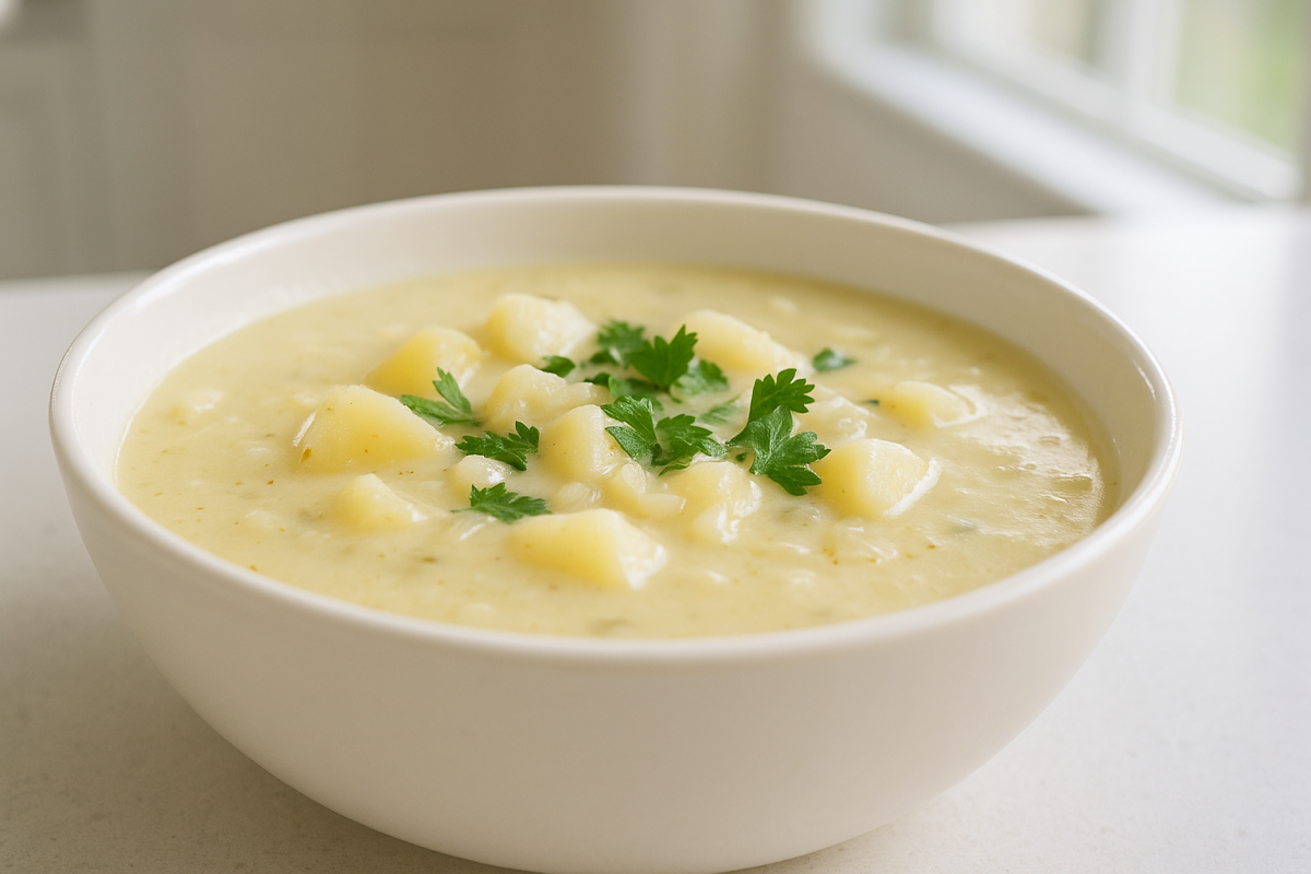 Crockpot Lemon Garlic Potato Soup