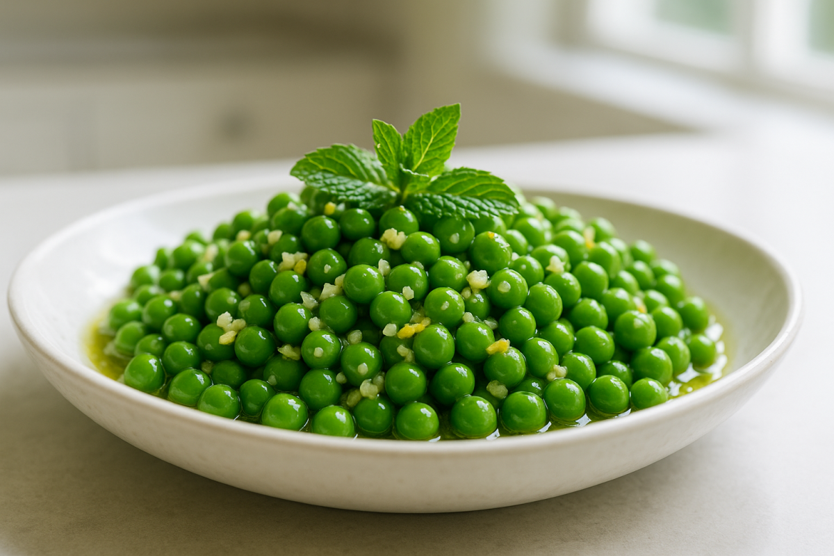 Crockpot Lemon Garlic Spring Peas