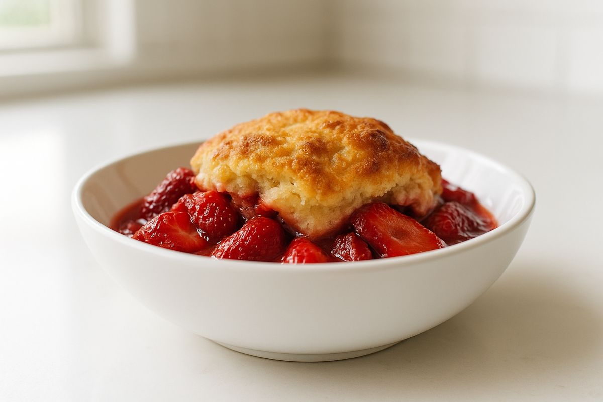 Crockpot Lemon Strawberry Cobbler