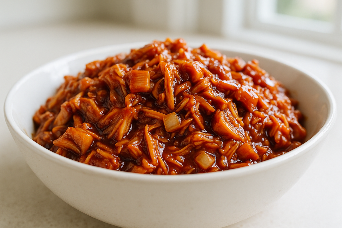 Crockpot Pineapple BBQ Pulled Jackfruit
