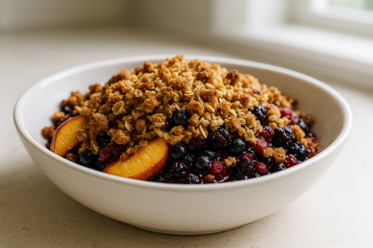 Crockpot Peach Berry Crumble