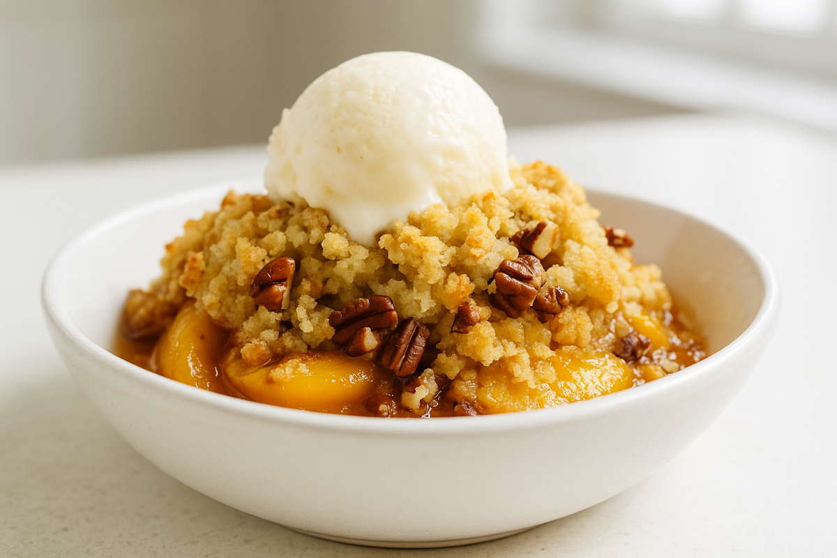 Crockpot Peach Cobbler