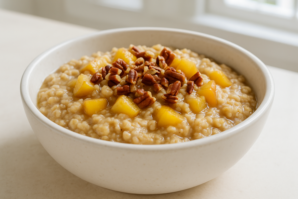 Crockpot Peach Oatmeal